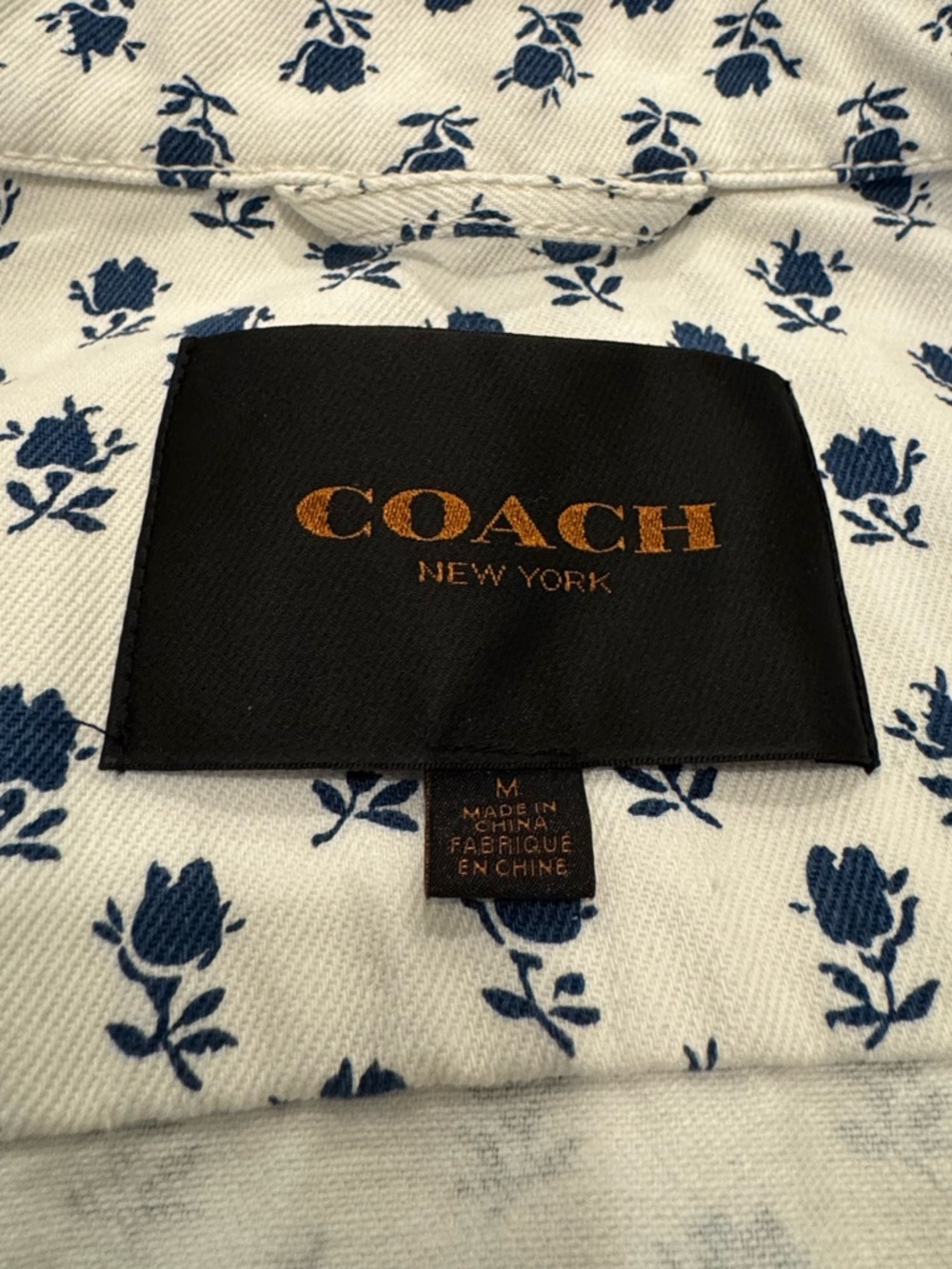 Coach Denim Badlands White Floral Cropped Jacket - Picture 6 of 8